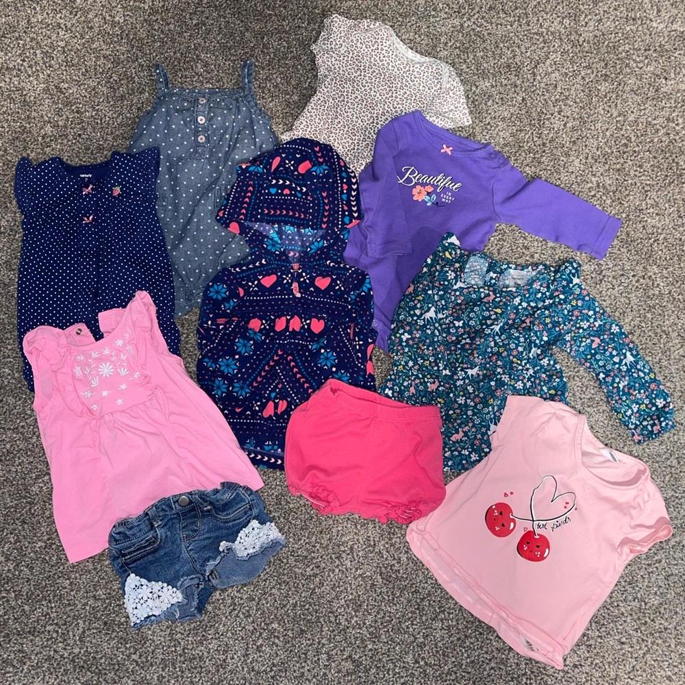 10 piece baby girl clothes bundle lot; Size 9 Months